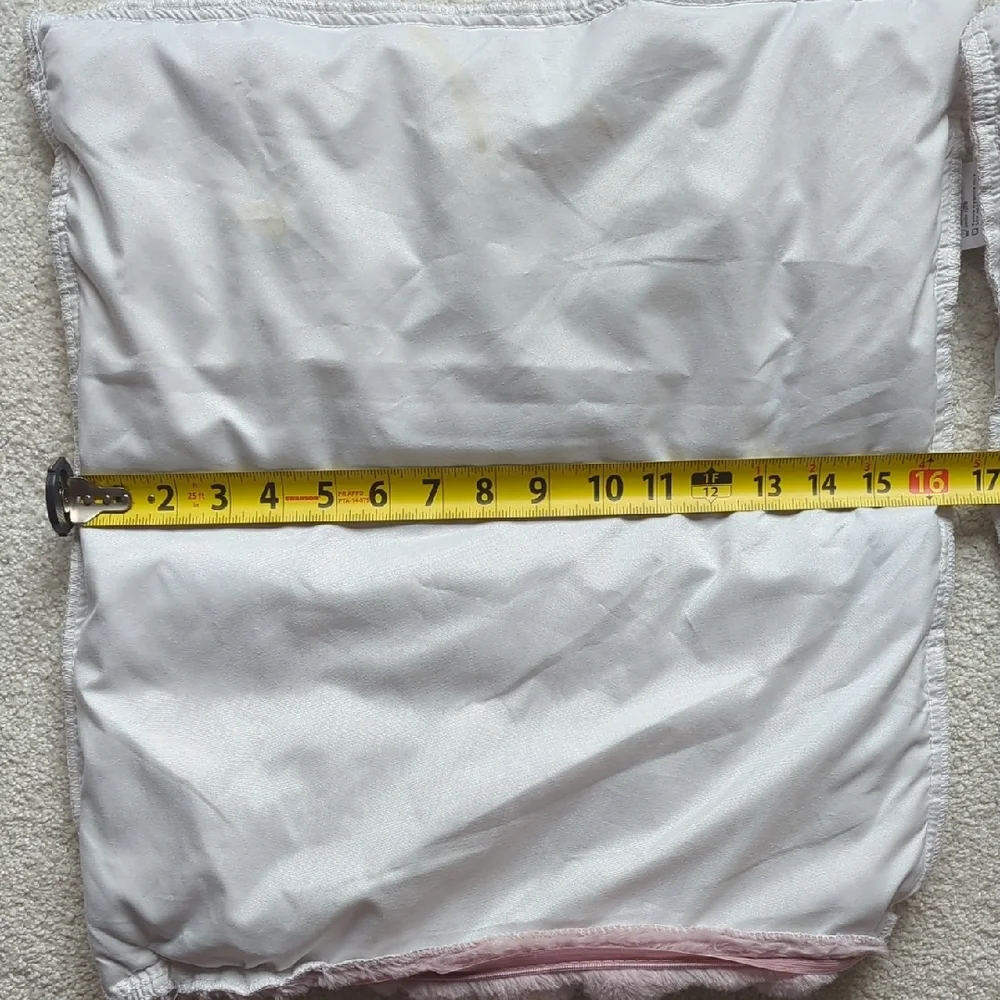 Set of Four Pink Faux Fur Pillow Covers